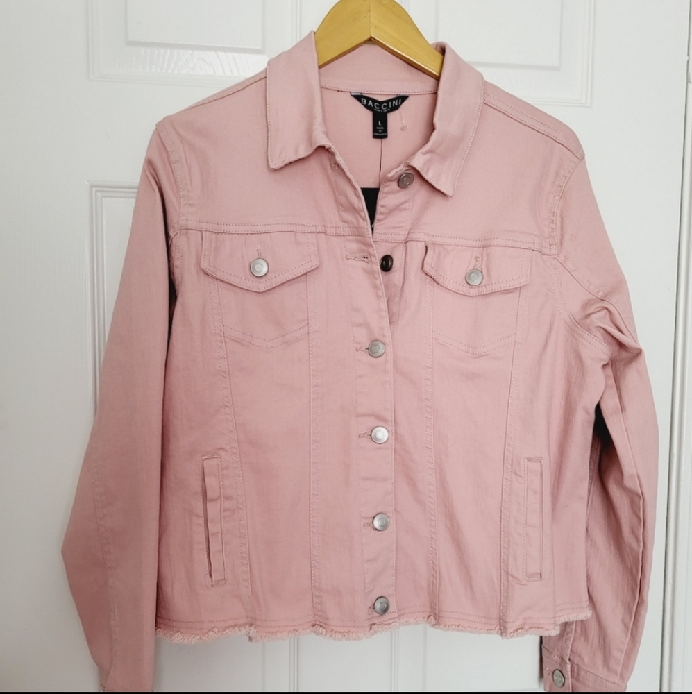 Pink denim jacket